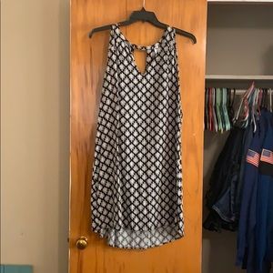 Black and cream dress.